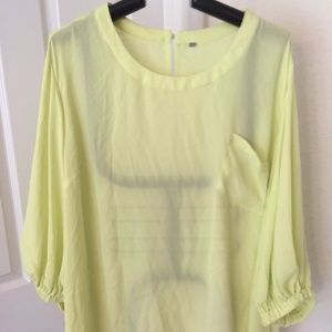 MELISSA MCCARTHY SEVEN  SEMI SHEER TUNIC 3X LIME